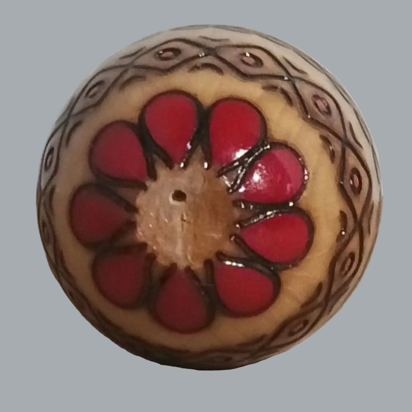 Vintage Russian hand painted wooden nesting Easter egg 3.5"