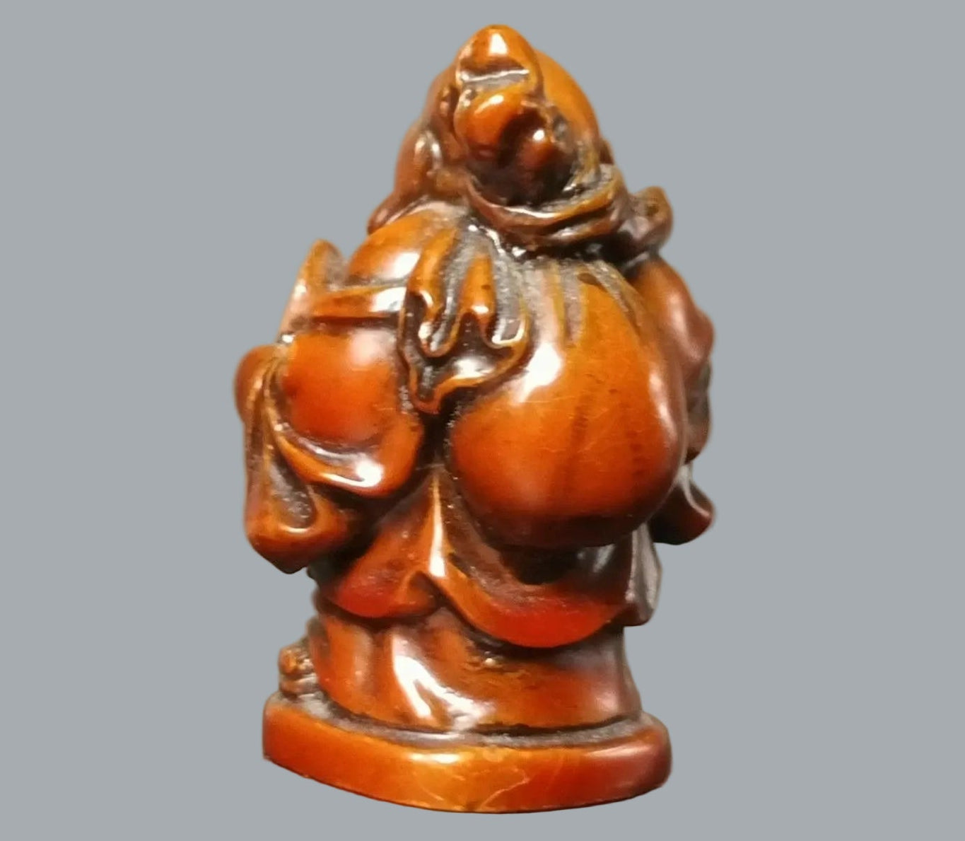 Set 4 Laughing Buddha Figurines Resin Feng Shui Budai Statues 2" Sm Chip on Hat