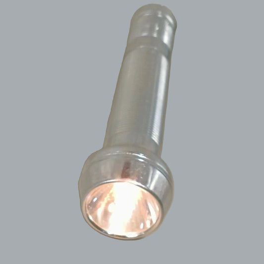 Vintage Ray-O-Vac Sportsman Chrome Ribbed Flashlight 9.5” Hanging Ring