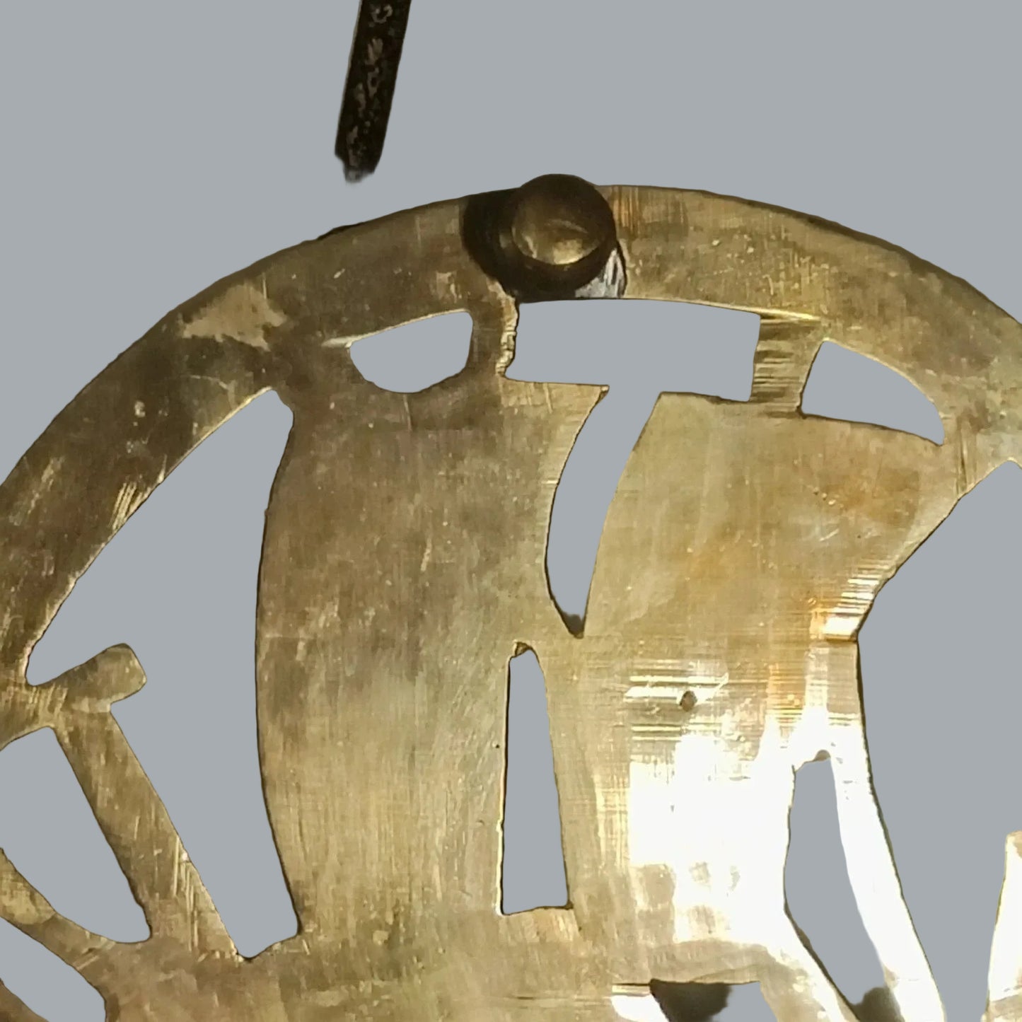 5.25" Brass Trivet Hot Plate Sailboat Cutout Decor Marked CHINA