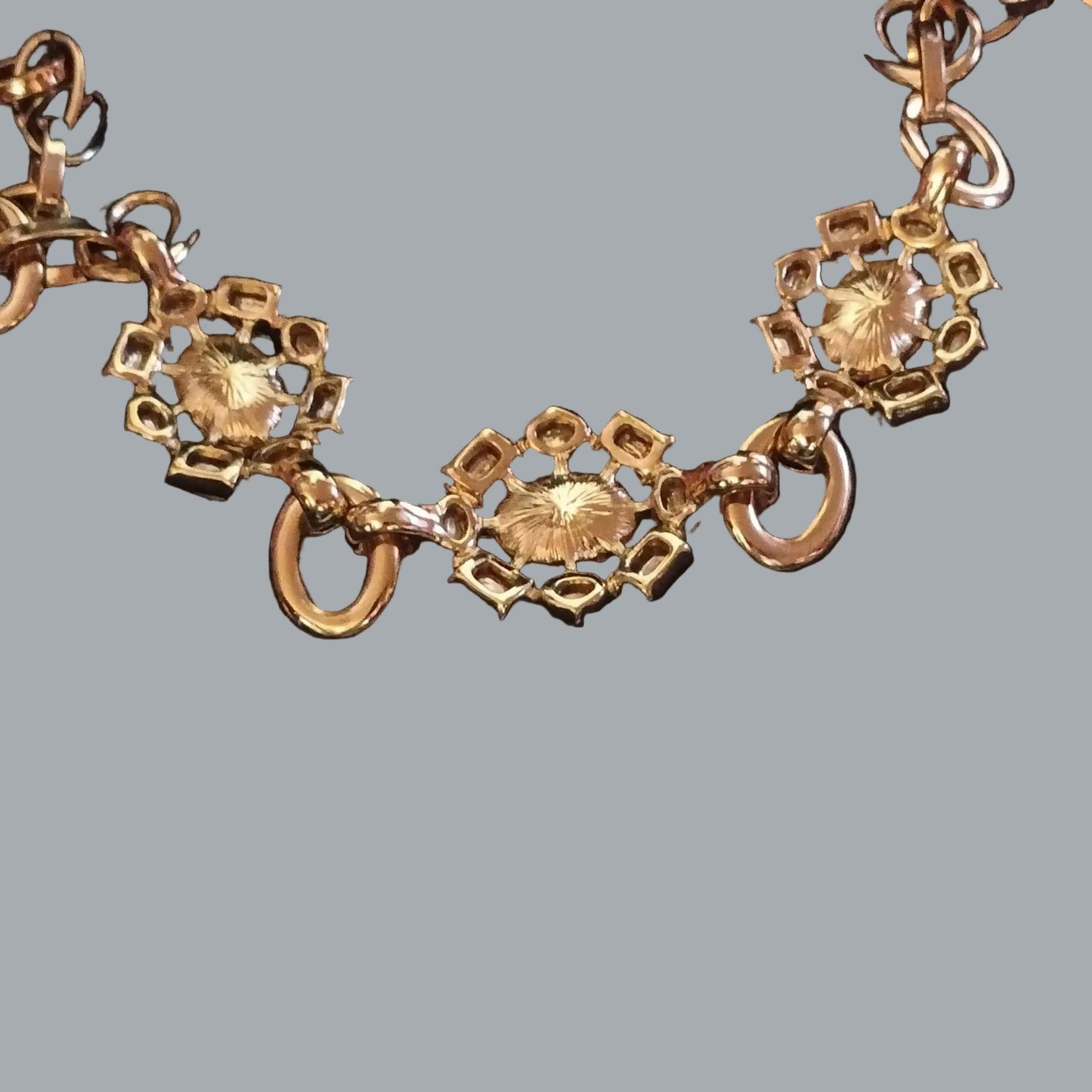 Banana Republic Gold Tone Navy Yellow Crystal Statement Necklace BR