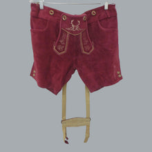 Load image into Gallery viewer, NWT Bavaria Trachten Red Leather Lederhosen Women’s 16 EU 48 Oktoberfest
