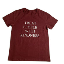 Load image into Gallery viewer, Treat People With Kindness LARGE Dark Red / Burgundy T-Shirt 2X lookface
