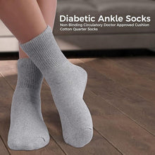 Load image into Gallery viewer, Diabetic Ankle Socks Non-Binding Circulatory Cushion Cotton 12 Pairs Grey 9-11
