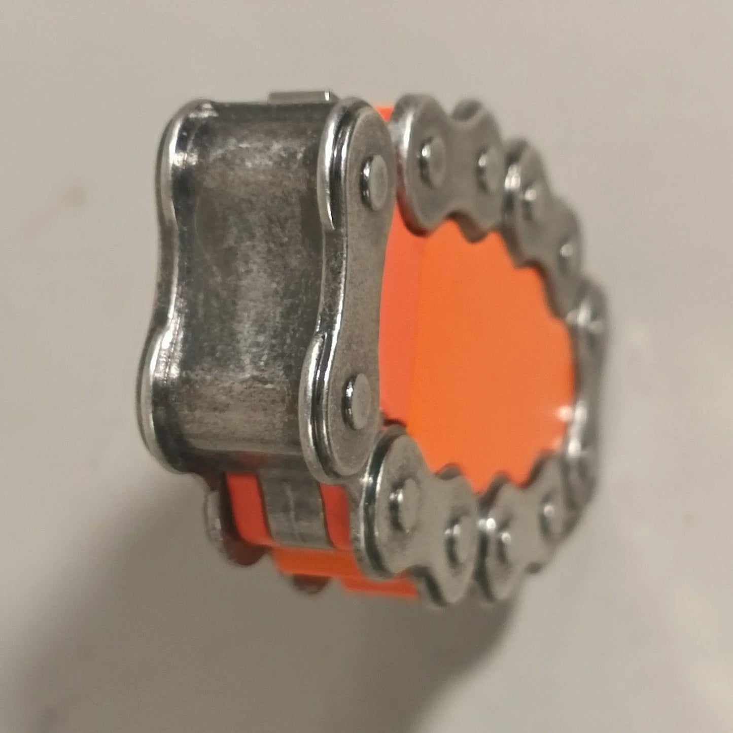 Steampunk Biker Chain Butane Lighter One World ML01-B056 Orange 3"