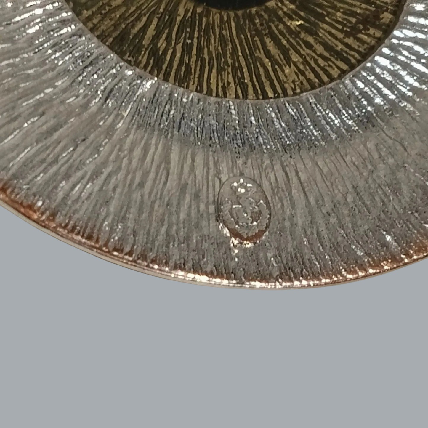 Mandala Medallion Pendant Black Glass Silver & Gold Tone w/ Magnetic Clasp 2.5"