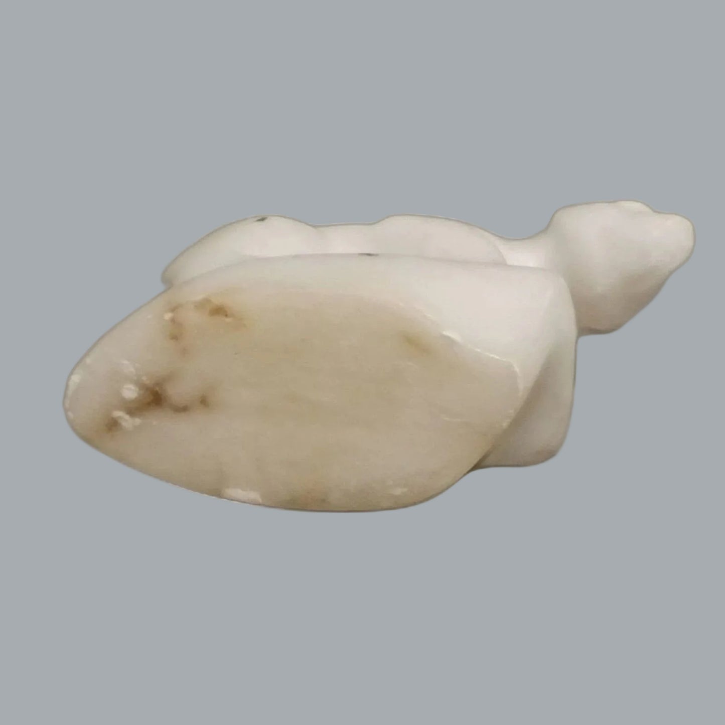 Hand Carved White Stone Polar Bear Figurine 2.5" Mini Wildlife Decor