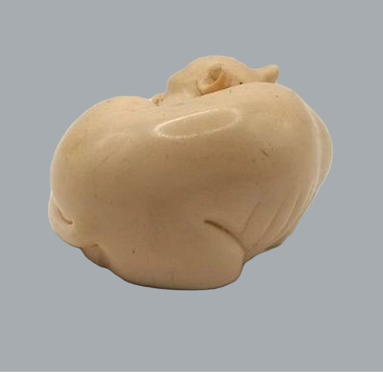 Franklin Mint Netsuke Sleeping Cat Figurine Curio Cabinet Collection 3"x2"x2"