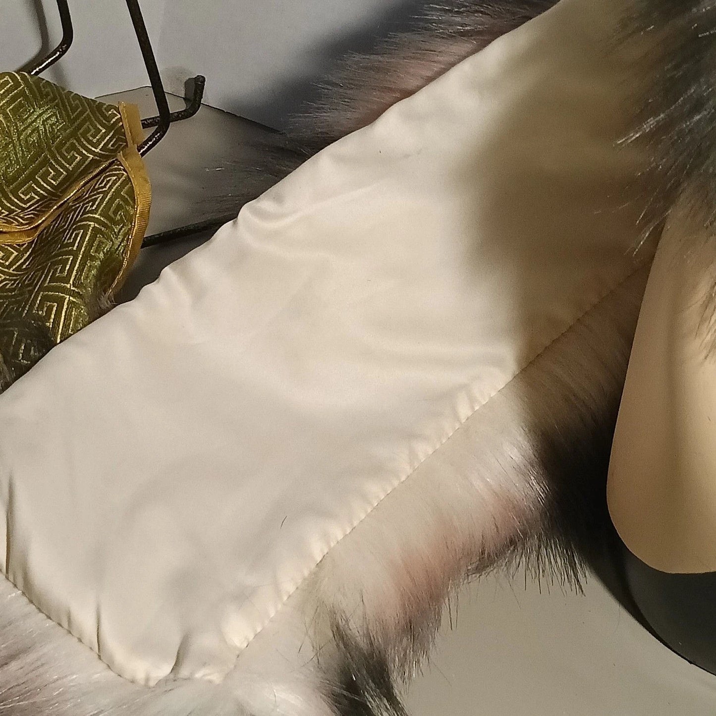 Mossimo Supply Co. Faux Fur Scarf Stole Gray Ivory Brown Plush Winter Wrap