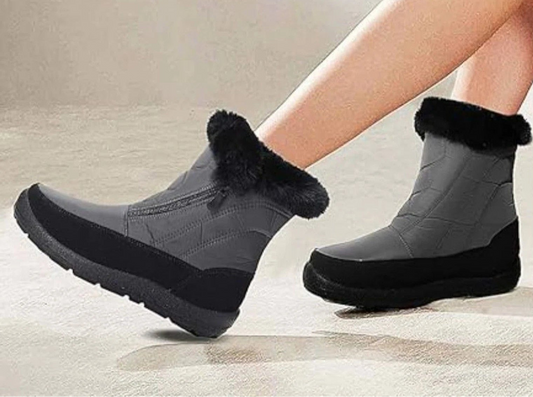 Snow Warm Ankle Boots Waterproof Outdoor Slip On Fur Lined Anti-Slip Zipper 9.5