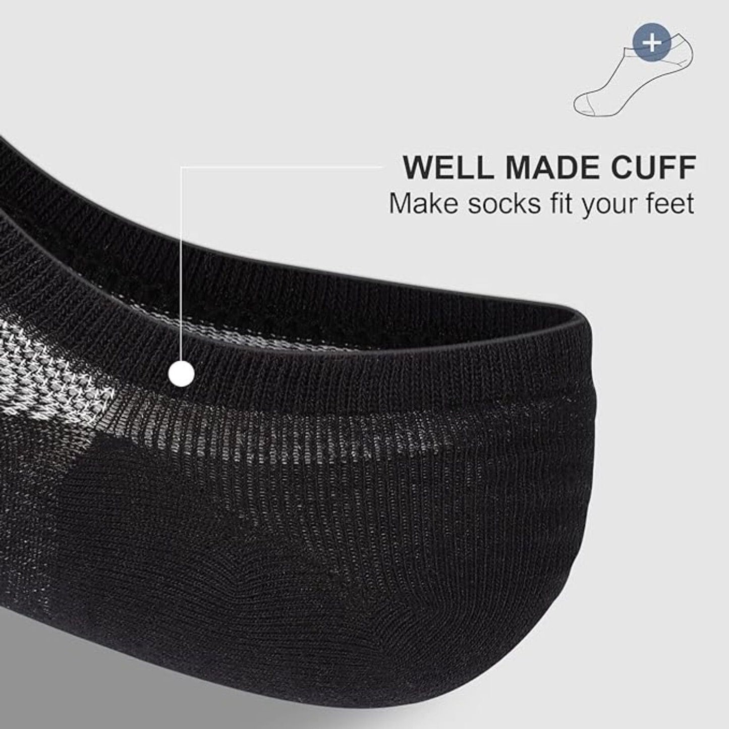 8 Pr No Show Socks, Low Cut Ankle Socks Men Socks Casual Cotton Socks 11-13