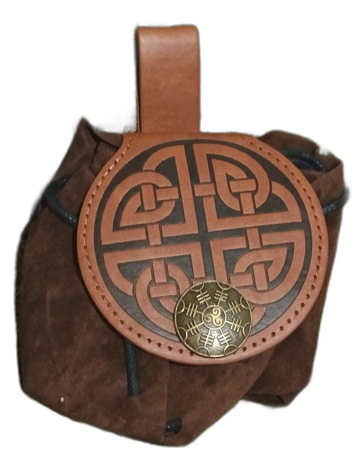 Chestnut Viking Medieval PU Waist Bag Coin Pouch 4.5x4.5 LARP Costume