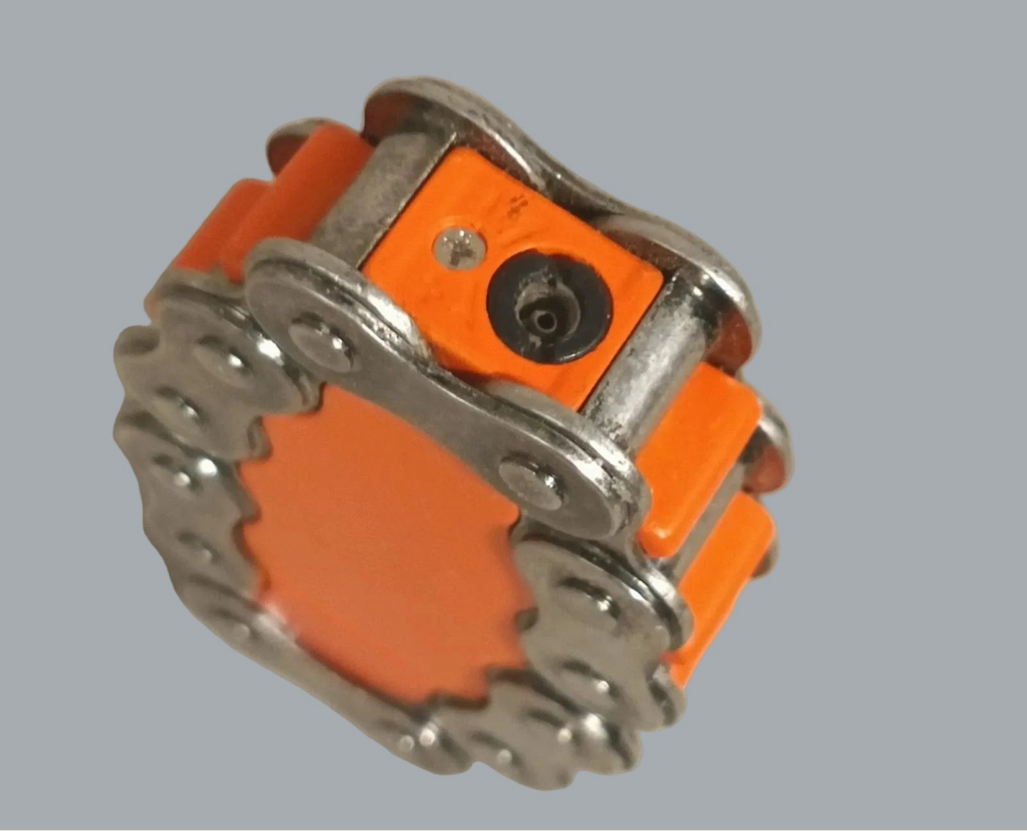 Steampunk Biker Chain Butane Lighter One World ML01-B056 Orange 3"