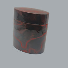 Load image into Gallery viewer, Vintage Japanese Lacquer Nesting Boxes Set - 6&quot;, 5&quot;, 4&quot; Red &amp; Black Marbled Jars
