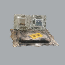 Load image into Gallery viewer, Vintage Glass Salt &amp; Pepper Shakers with Silver-Plated Lids – Hong Kong
