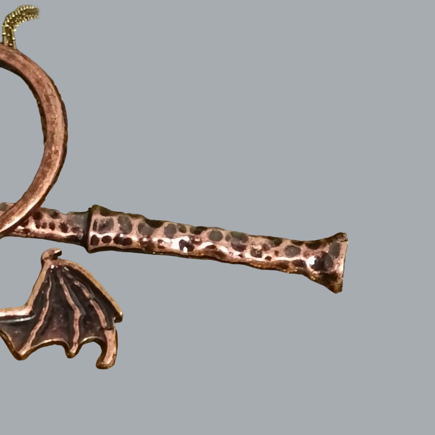 Copper Tone Dragon Hair Stick Pin Blue Stone Accent 5” Cosplay Accessory