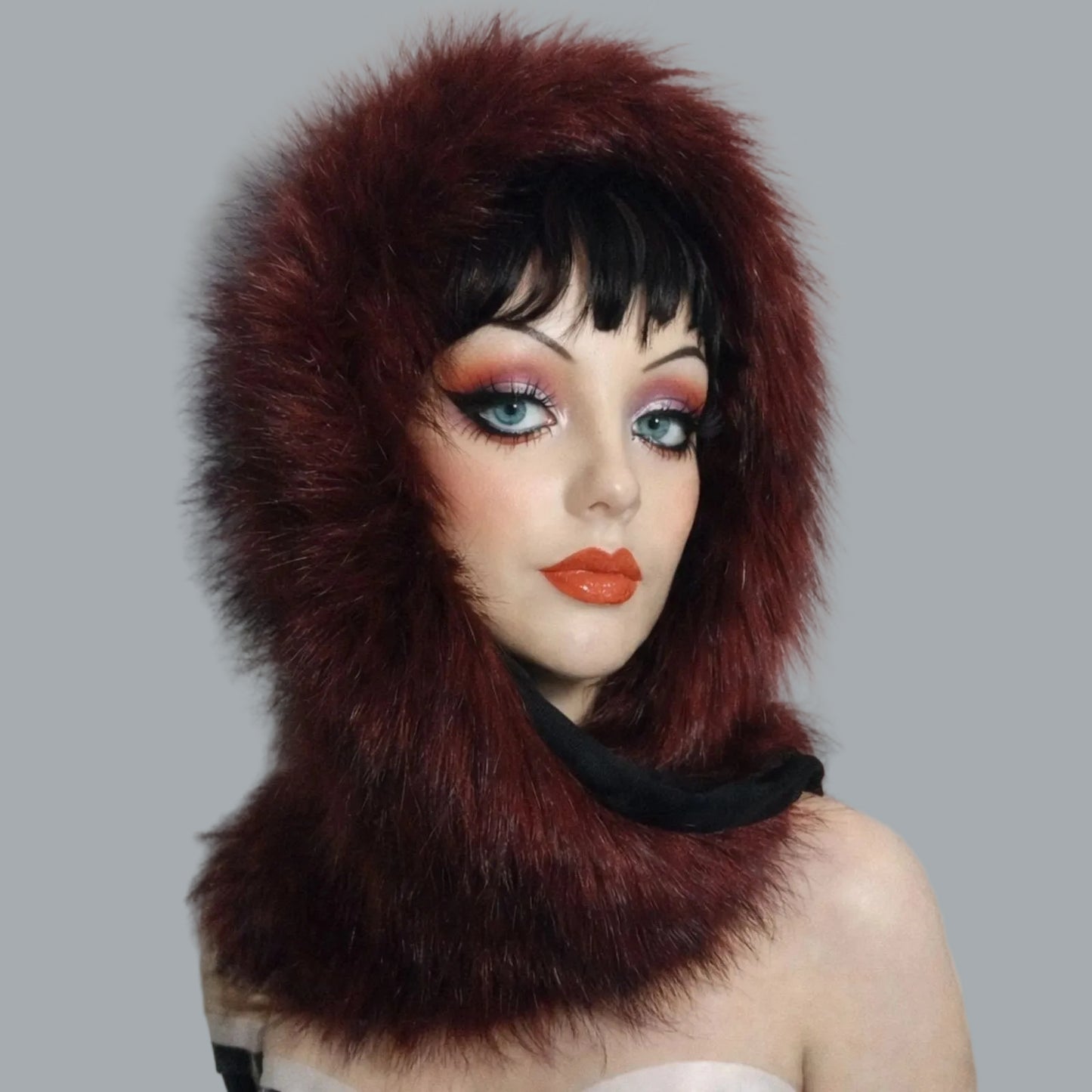 Versatile Burgundy Faux Fur Scarf Boa 60” x 5” Lined Soft Winter Wrap