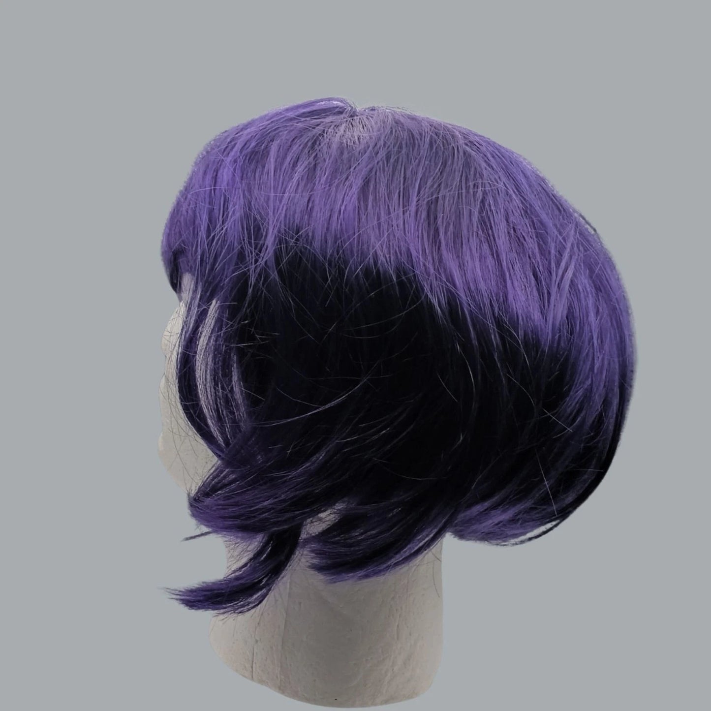 Vibrant Short Purple Synthetic Wig for Cosplay & Costume Parties