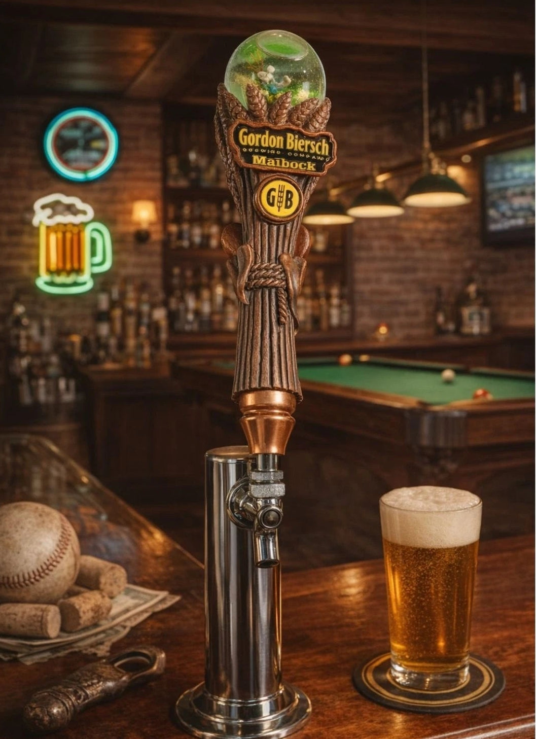 Gordon Biersch Maibock Beer Home Bar Tap Handle Wheat Bar Tap Knob 11.5"