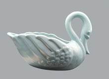 Load image into Gallery viewer, Vintage Baby Blue Ceramic Swan Planter Vase Mid Century Pottery 11&quot;x6&quot;x5&quot; MCM
