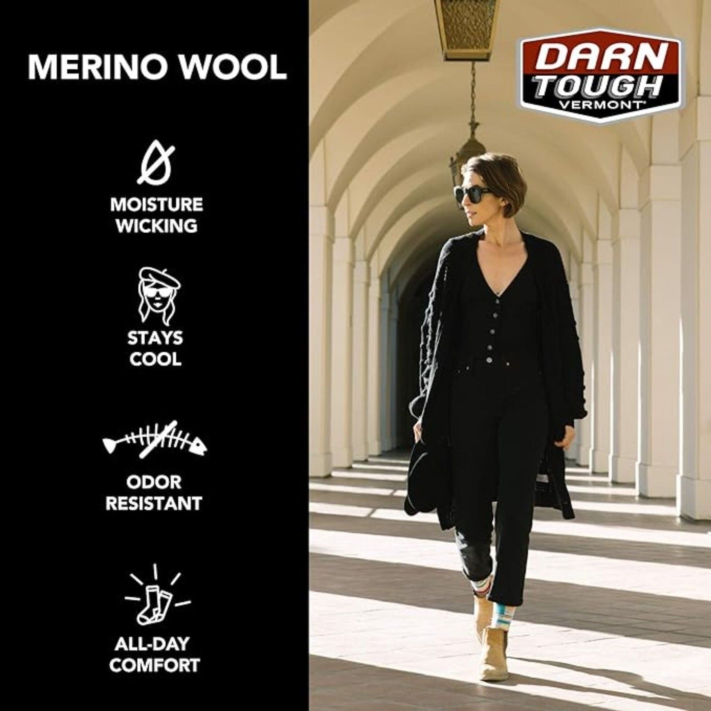 Women Waves Crew Lifestyle Sock Small 50% Merino Wool 48% Nylon 2% Lycra Spandex