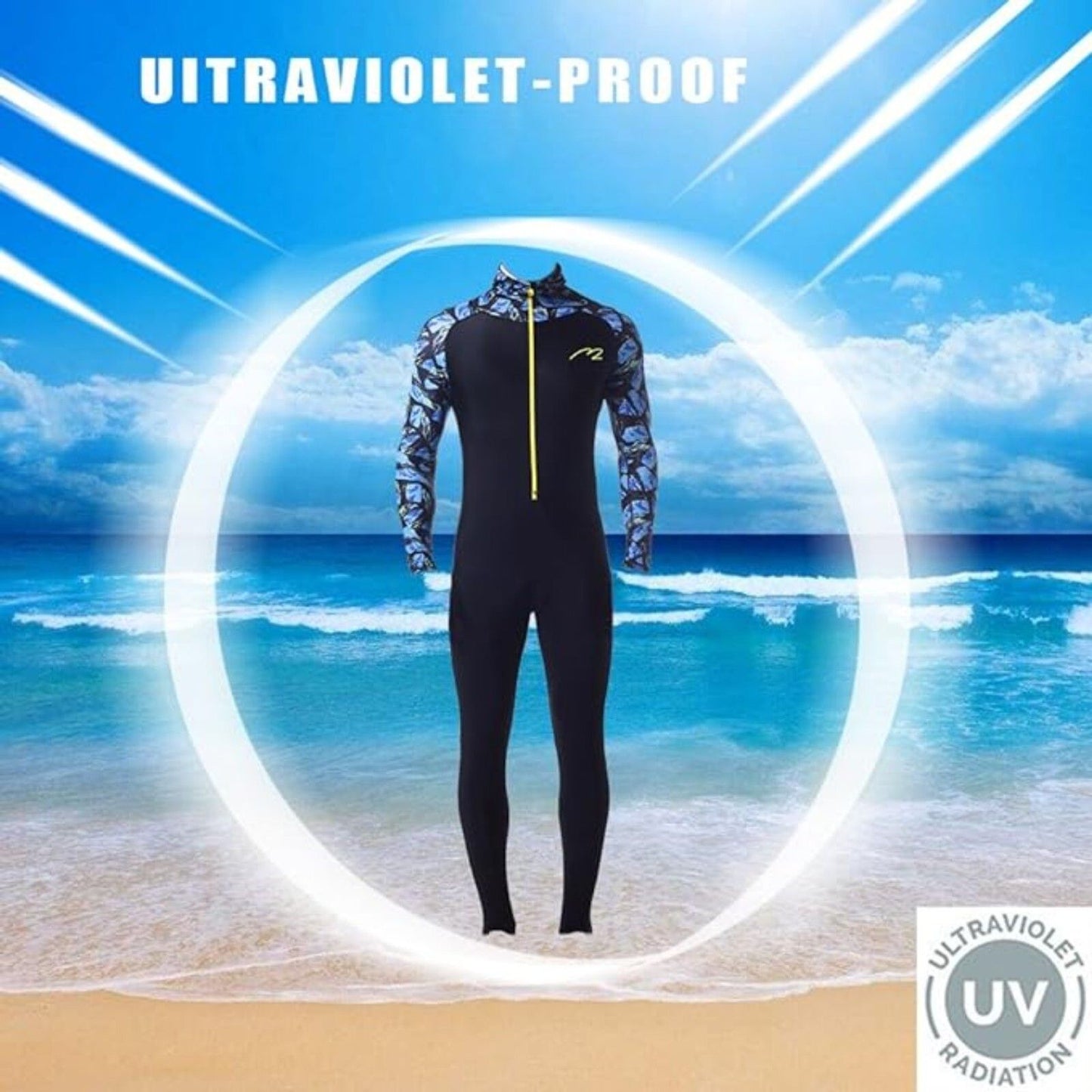 Rash Guard UPF 50+ UV Sunprotection Unisex Full Body Diving Suit Breathable Lg
