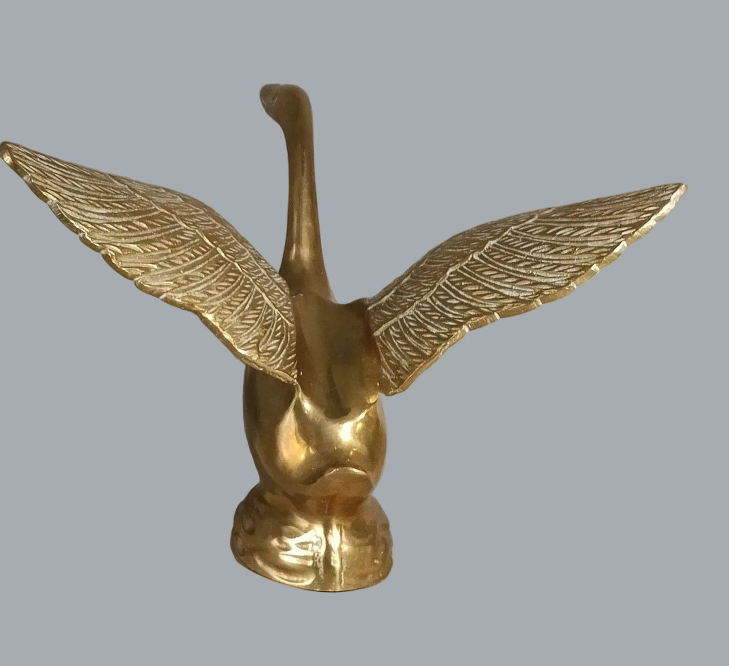 Vintage Brass Flying Goose Figurine 6.5" Made in India