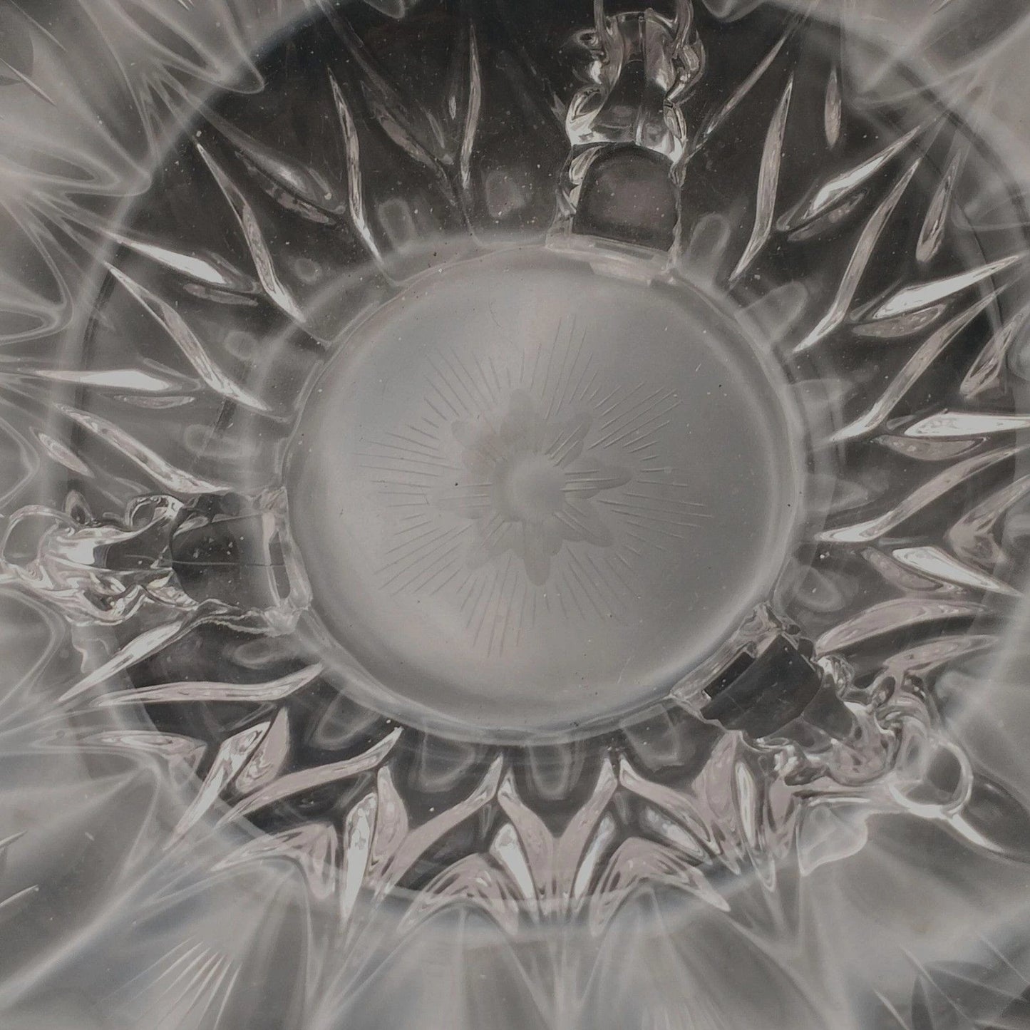 Vintage Indiana Glass Wheat Leaf 3-Footed Bowl 10" Clear Etched Crystal Unmarked