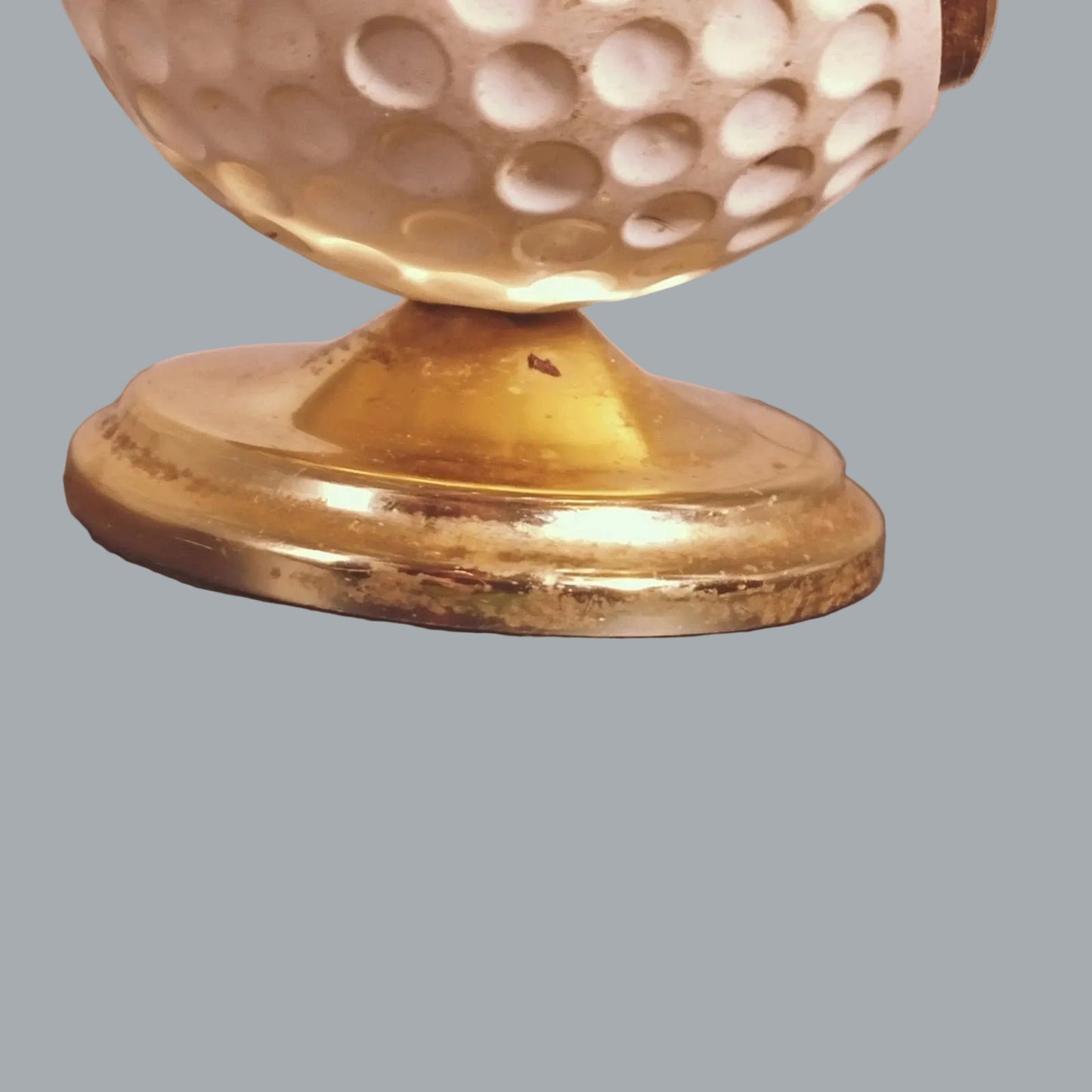 Vintage French Brass Desk Thermometer Golf Ball Style 4"x2.5"