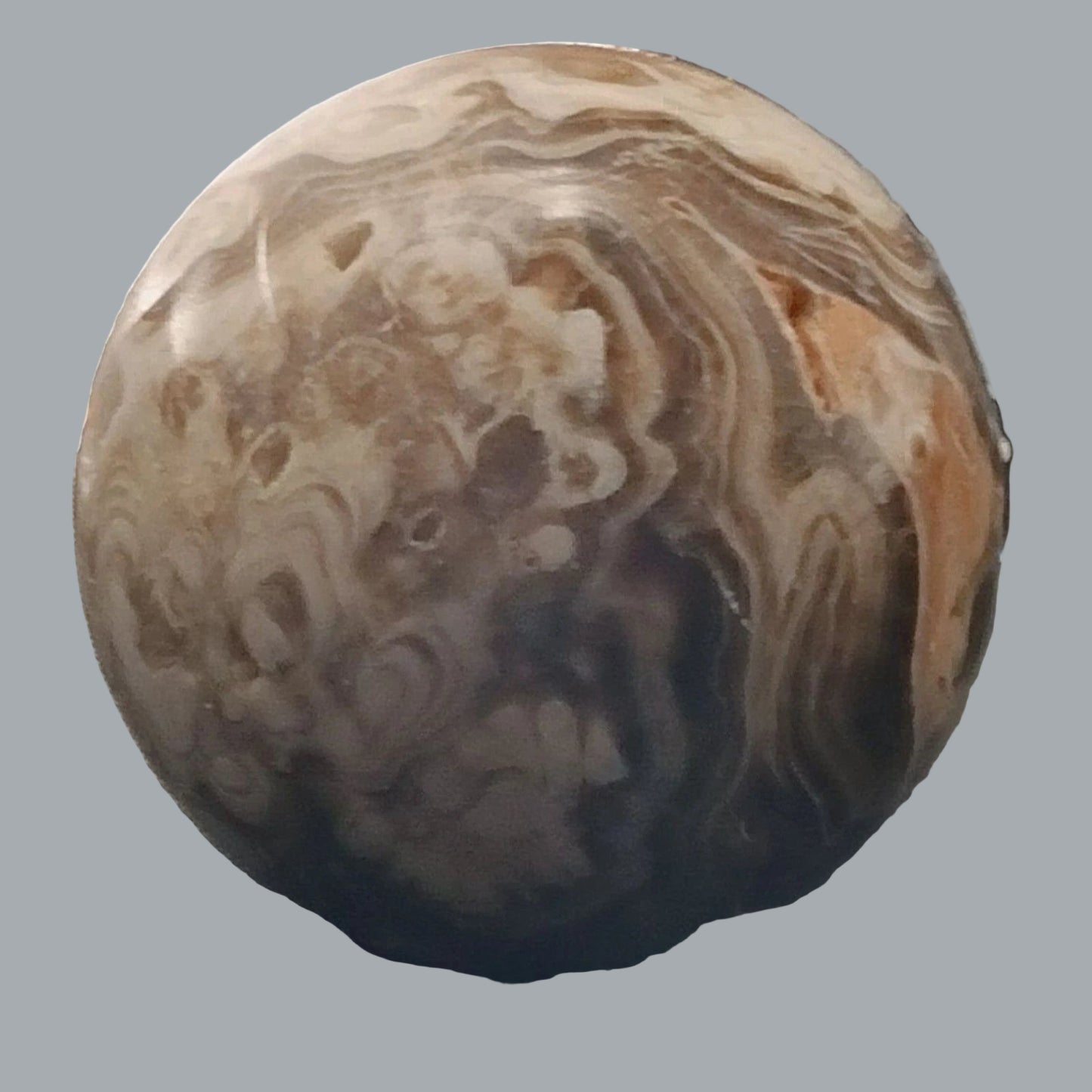 Brown Cream Orbicular Ocean Jasper Druzy Geode Sphere Crystal Reiki Madagascar