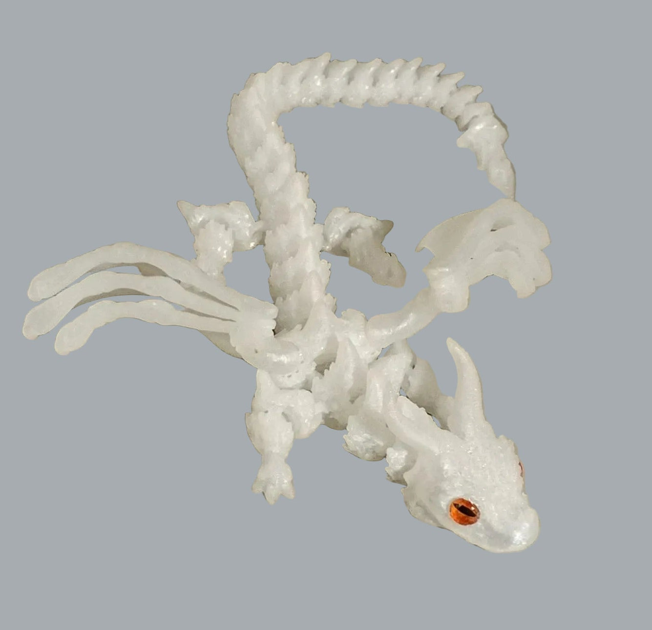 9" UV Glowing Dragon Statue Poseable Wings Fantasy Night Light Decor