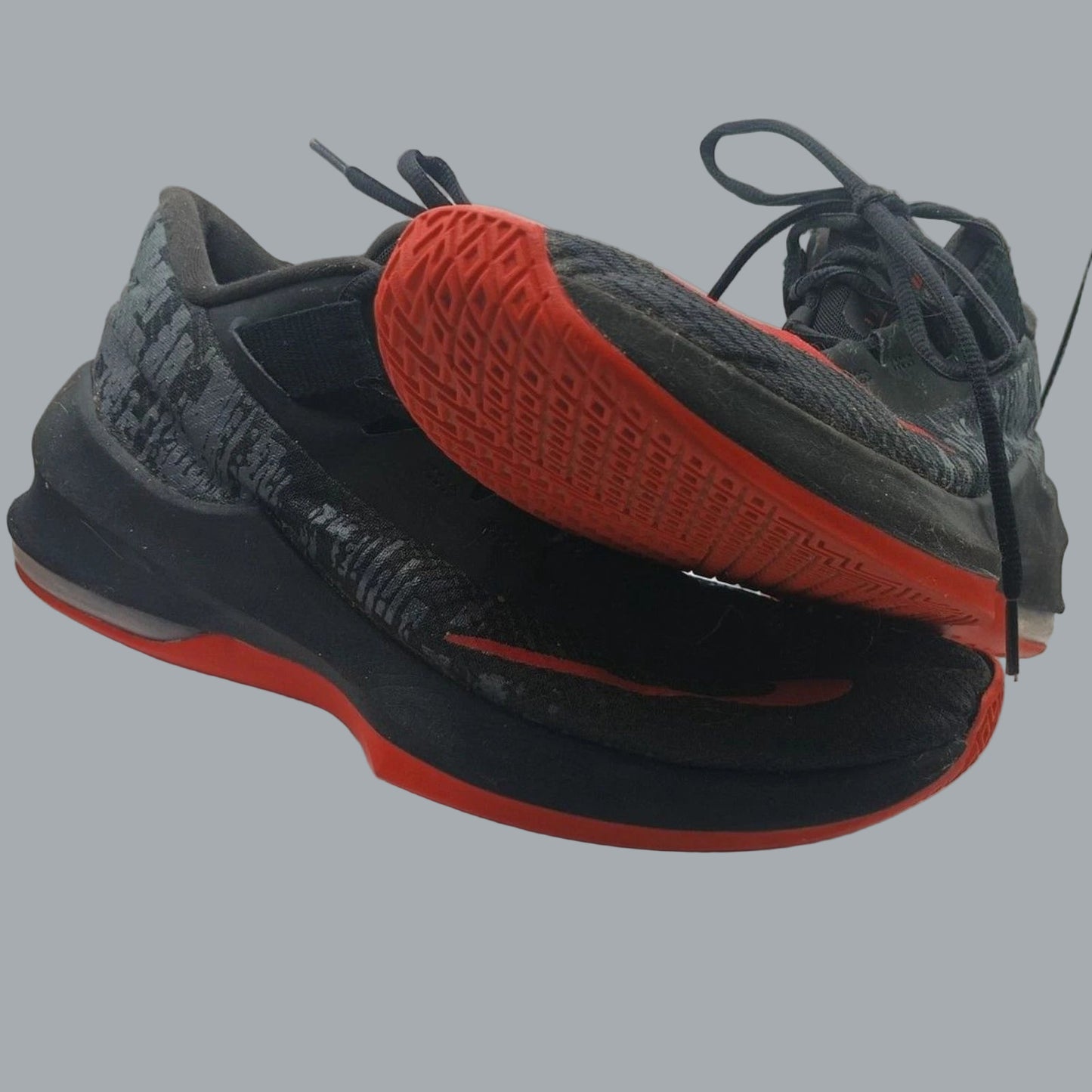 Preowned Nike Air Max Infuriate 2 Mid Basketball Shoes - Black & Red 8.5