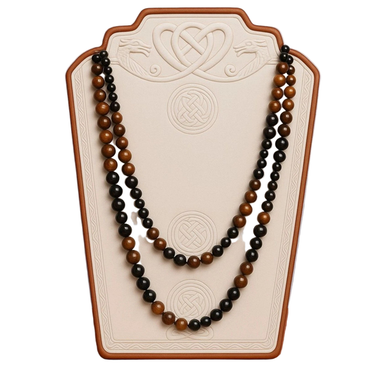 94" Pearlized Brown Infinity Strand Necklace – Extra Long Layering Bead Strand