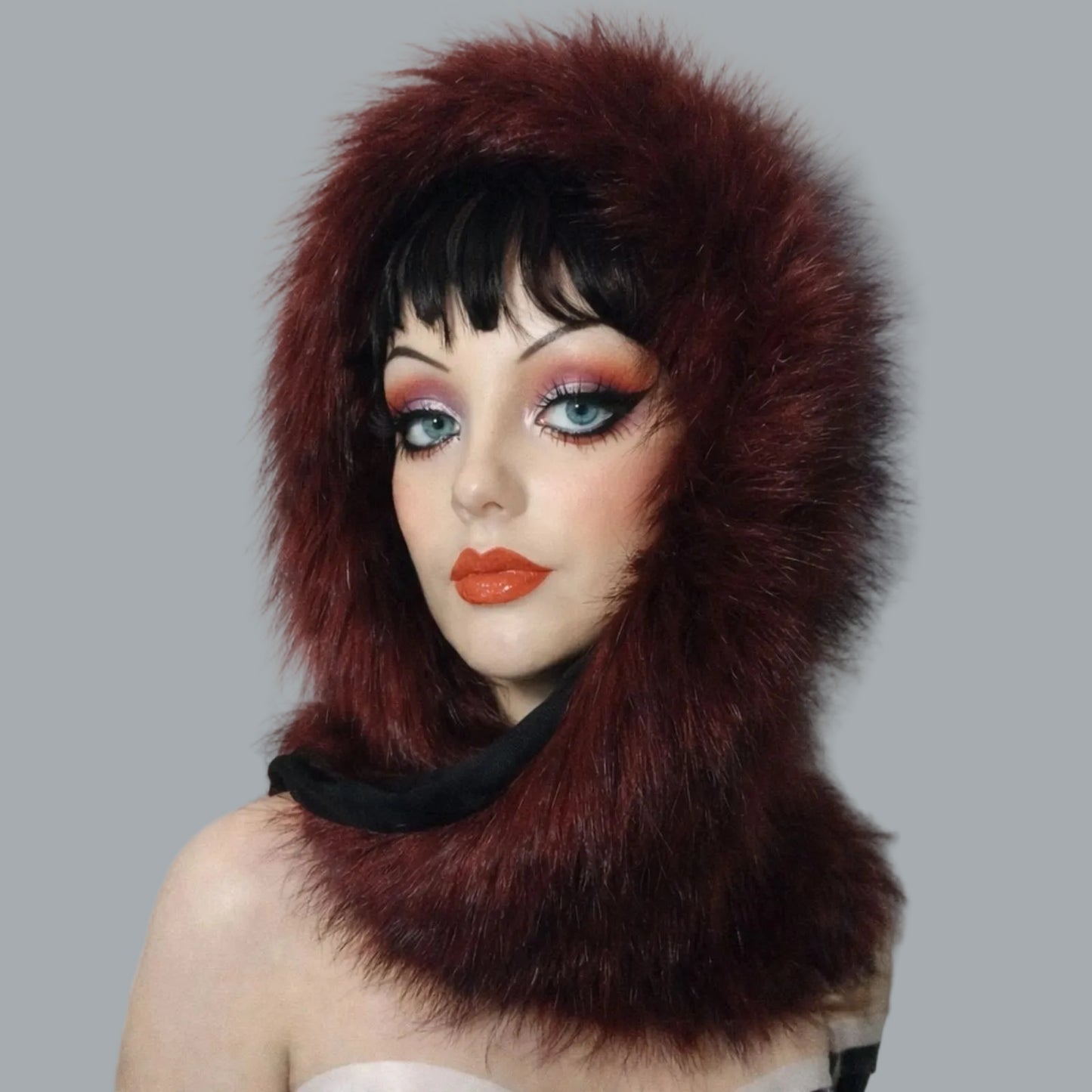 Versatile Burgundy Faux Fur Scarf Boa 60” x 5” Lined Soft Winter Wrap