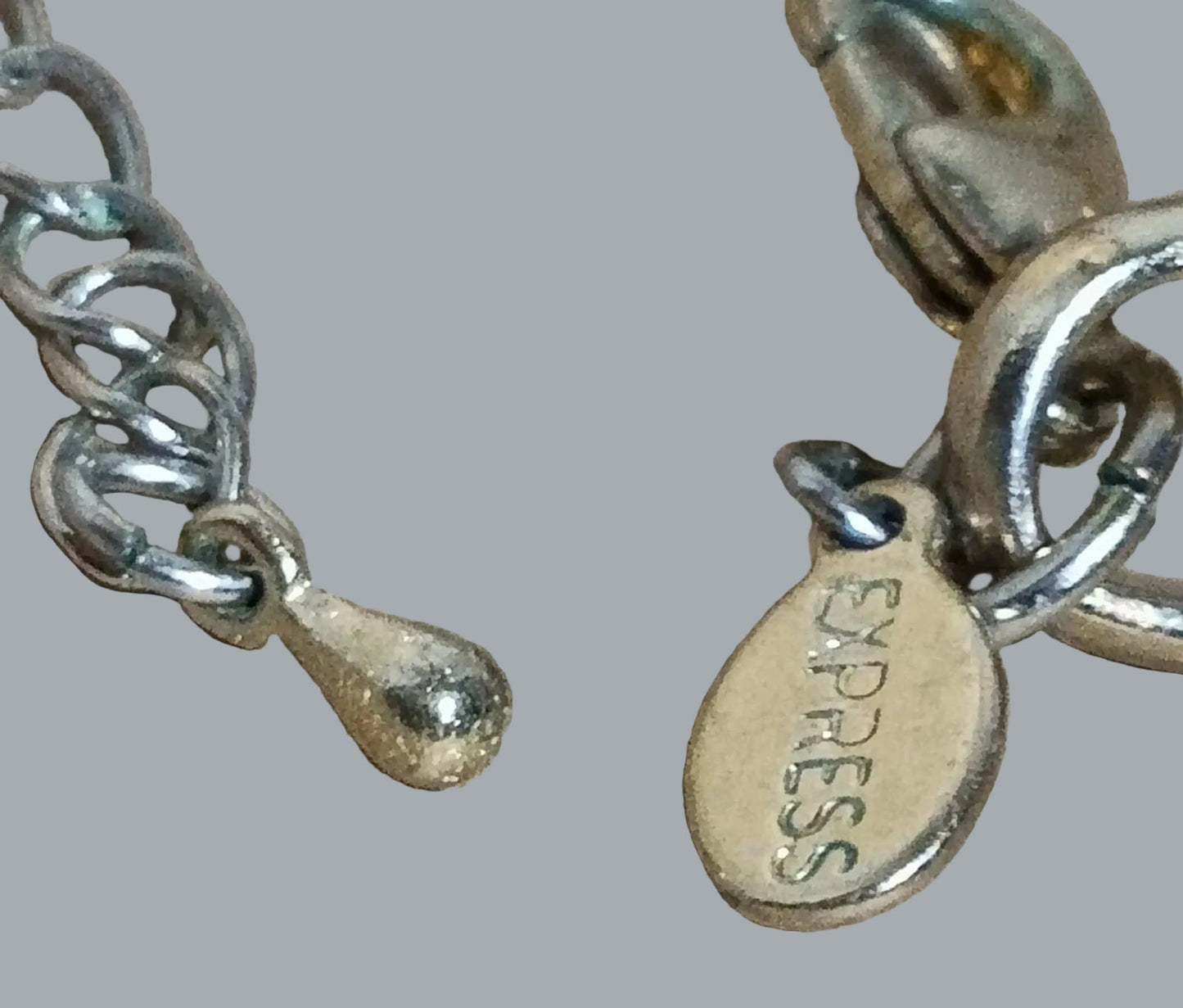 Express Gold Tone Crystal Rhinestone Statement Necklace 17" + Extender