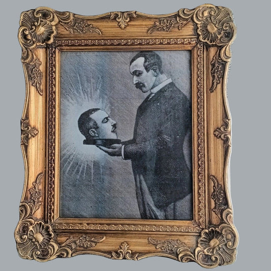 Vintage Albert Londe Talking Head Magic Print in Ornate Frame