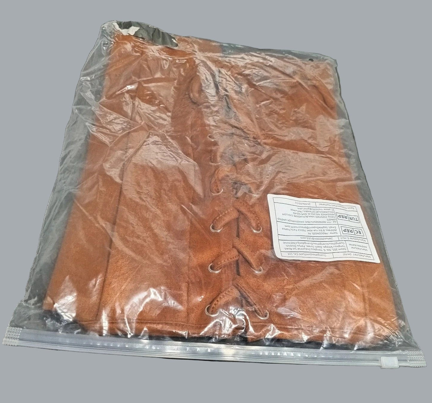 Vintage-Inspired Elegant Brown Crop Top drawstring lace-up front Size 12