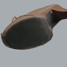 Load image into Gallery viewer, Charlotte Russe Taupe Lace-Up Platform Ankle Booties Side Zip Sz 10
