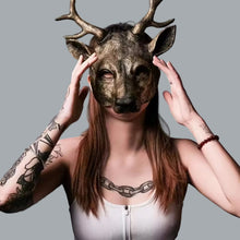 Load image into Gallery viewer, Deer Mask Animal Cosplay Mask PU Anime-Inspired Costume Accessory ren fare
