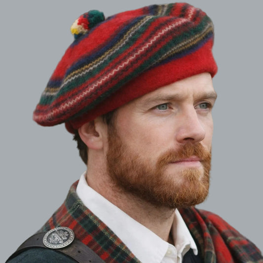 Vintage Royal Stewart Tam O'Shanter 100% Wool Made in Scotland