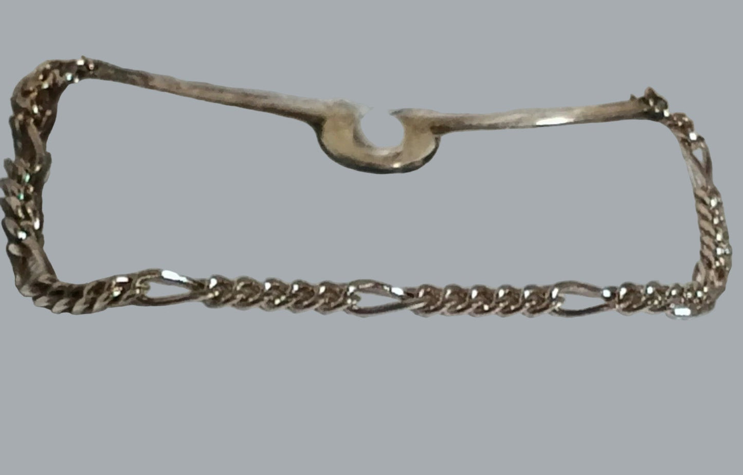 Claiborne Men’s Silver Tone Hook Button Tie Chain New in Box Lead Free