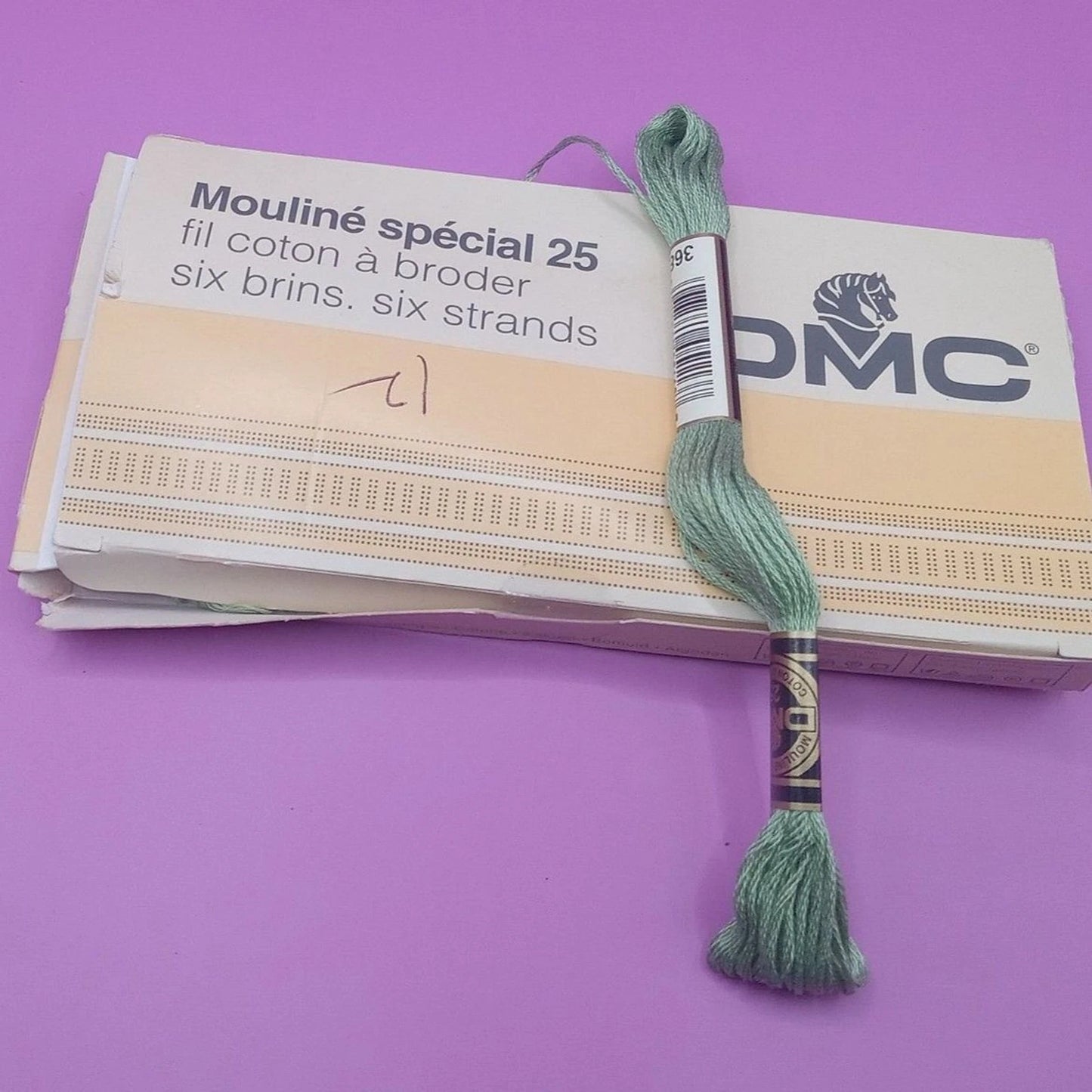 DMC 368 Floss Green Lot - 12 Skeins Embroidery Thread Pack NEW