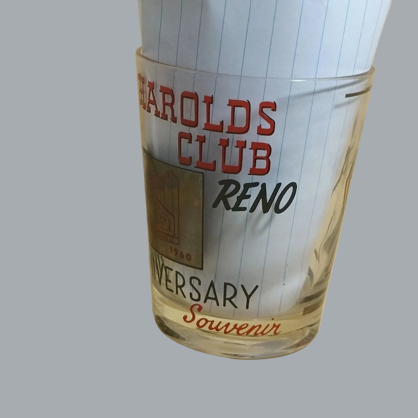 Harolds Club Reno 25th Anniversary 1960 Souvenir Glass “I Was There”