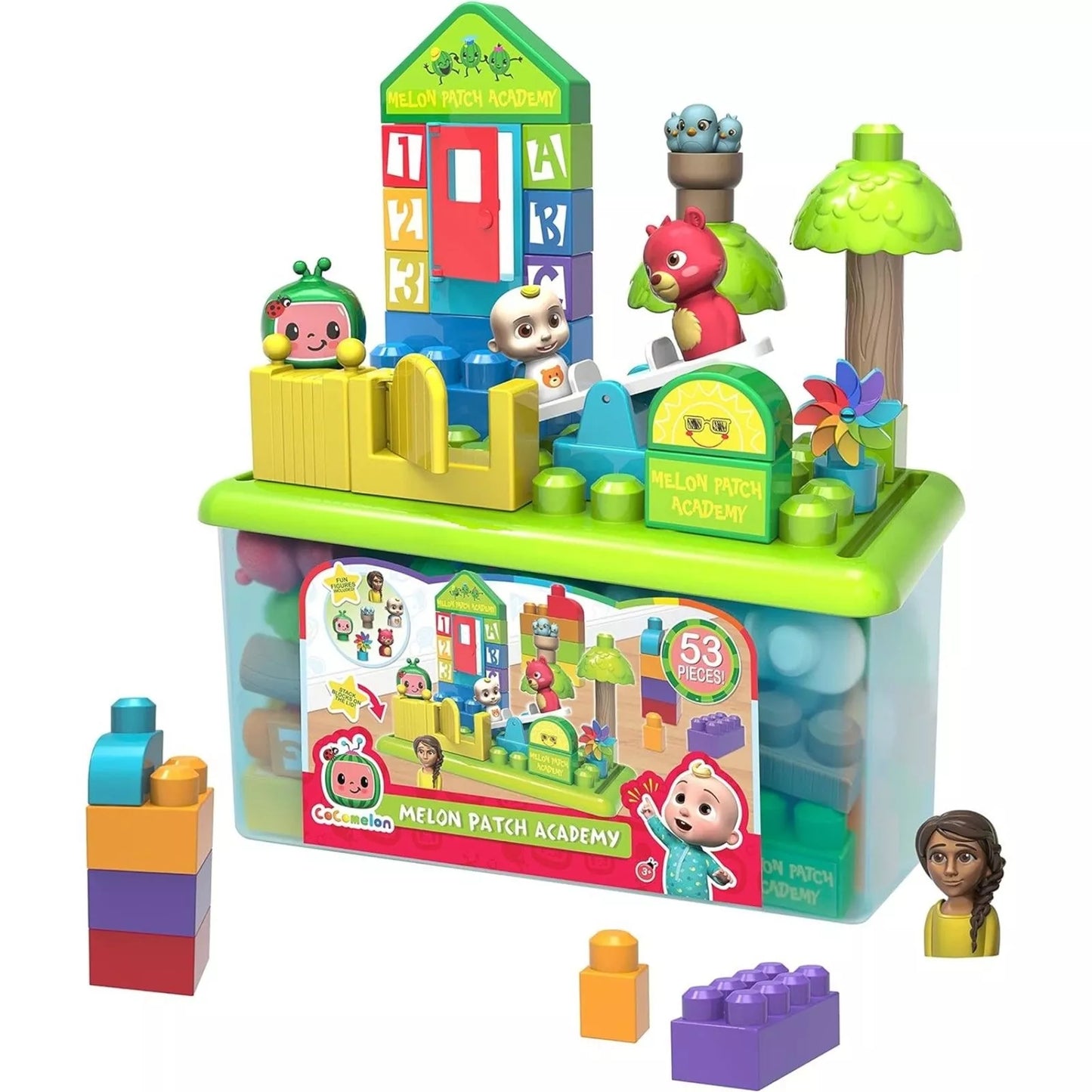 Patch Academy 53 Large Building Blocks Includes 6 Character Figures by Just Play