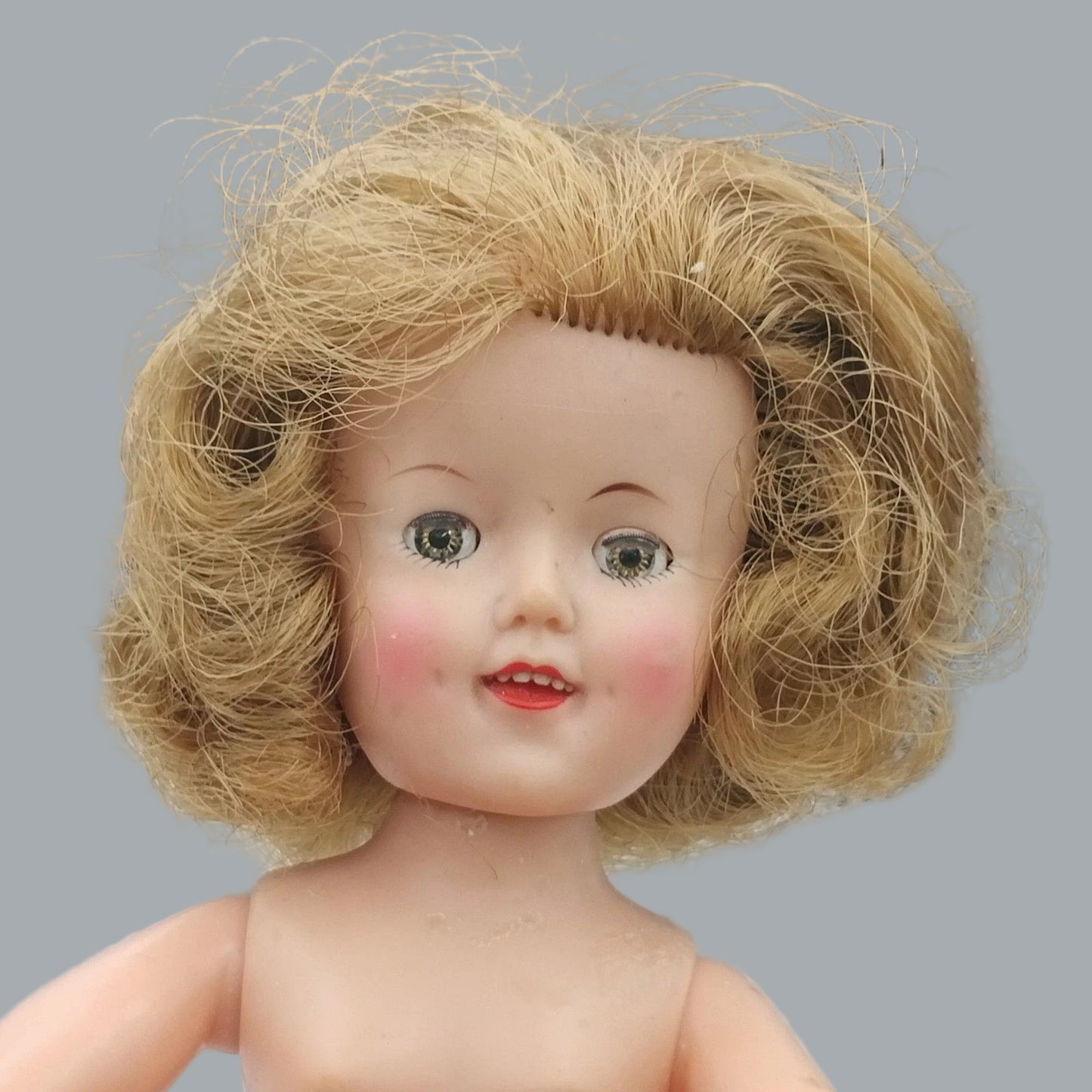 Ideal ST-12-N Shirley Temple 12" Sleepy-Eye Open Mouth Vinyl Doll – No Clothes