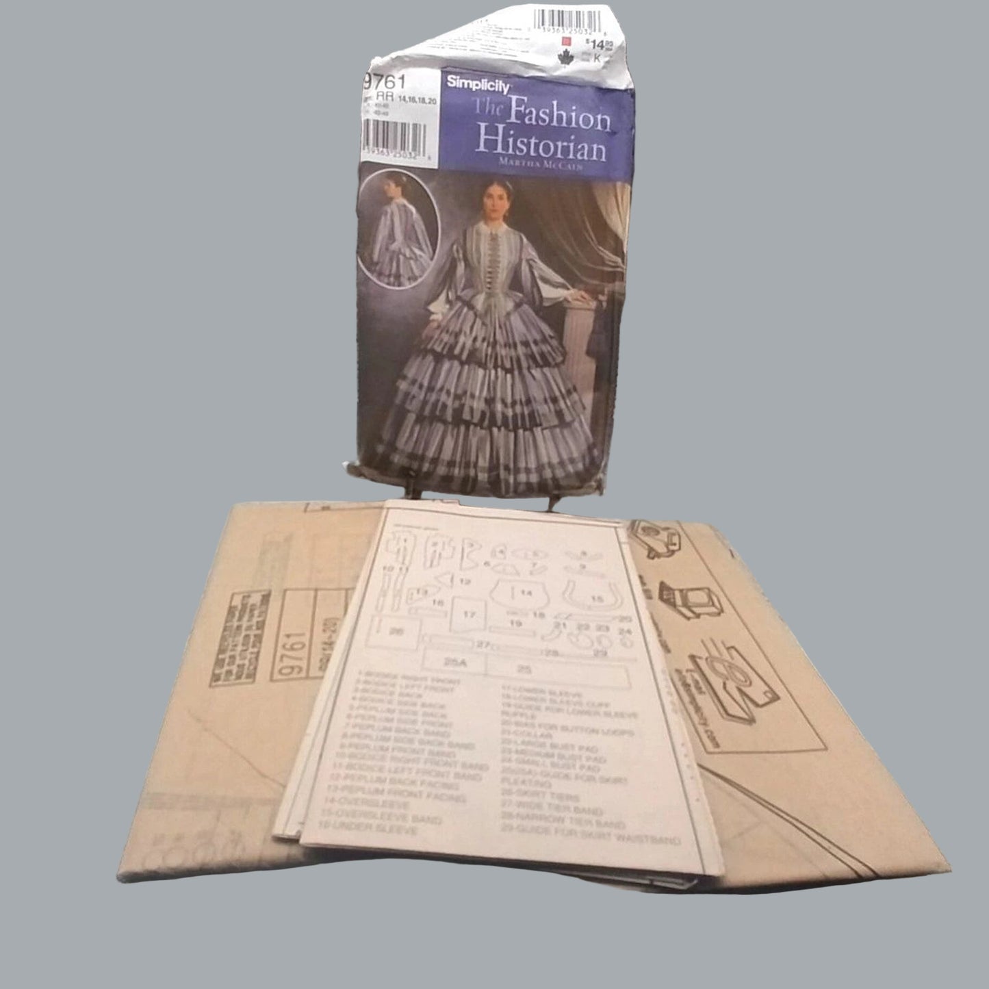 Simplicity 9761 Civil War Era Dress Pattern UNCUT FF OOP size RR (14-16-18-20)