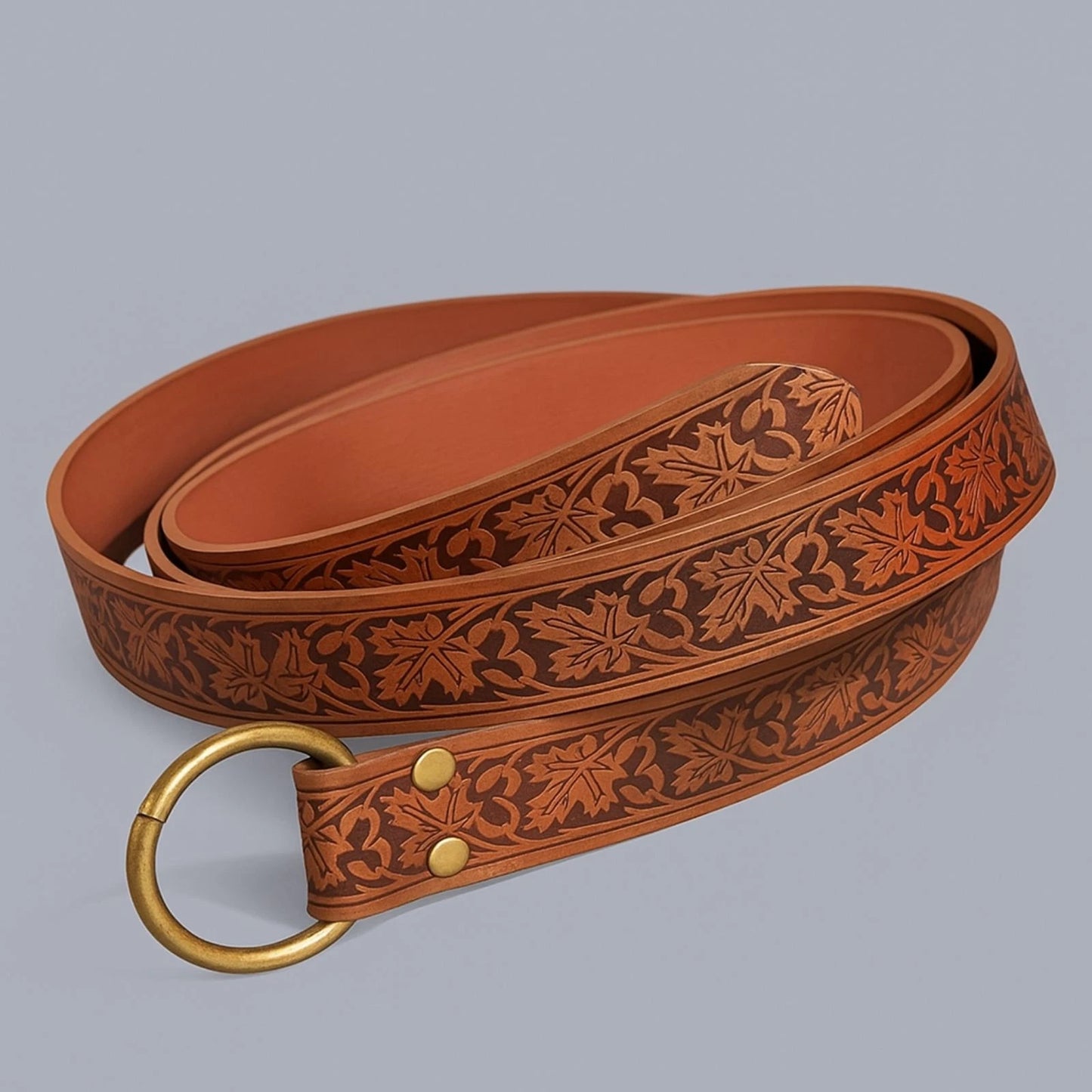 Medieval PU Leather O-Ring Belt 65.4" – Renaissance Knight, LARP, Viking