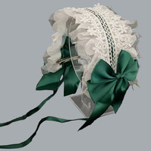 Load image into Gallery viewer, Green &amp; White Lace Party Headband – 12.2&quot; Clip-On Bow Hair Accessory
