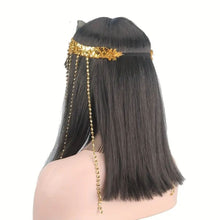 Load image into Gallery viewer, Egyptian Queen Costume Wig Black Hair 14inch Straight Synthetic + Bangs Cosplay
