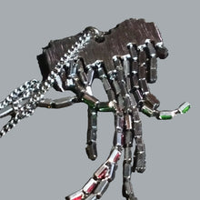 Load image into Gallery viewer, Gunmetal Rainbow Longated Baguette Glass Heart Statement Necklace Waterfall Bib
